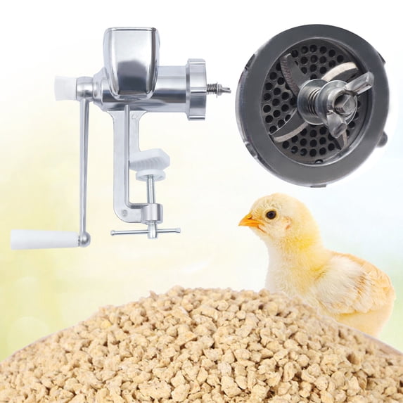 Miumaeov Household Feed Pellet Machine Animal Feed Granulator Manual Animal Food Maker Pet Food Pellet Mell with Pellet Plates