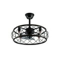 thumbnail image 1 of Miumaeov Industrial Caged Ceiling Fan with Lights Remote Control 18" Matte Black Farmhouse Ceiling Fan with Light for living room, 1 of 12