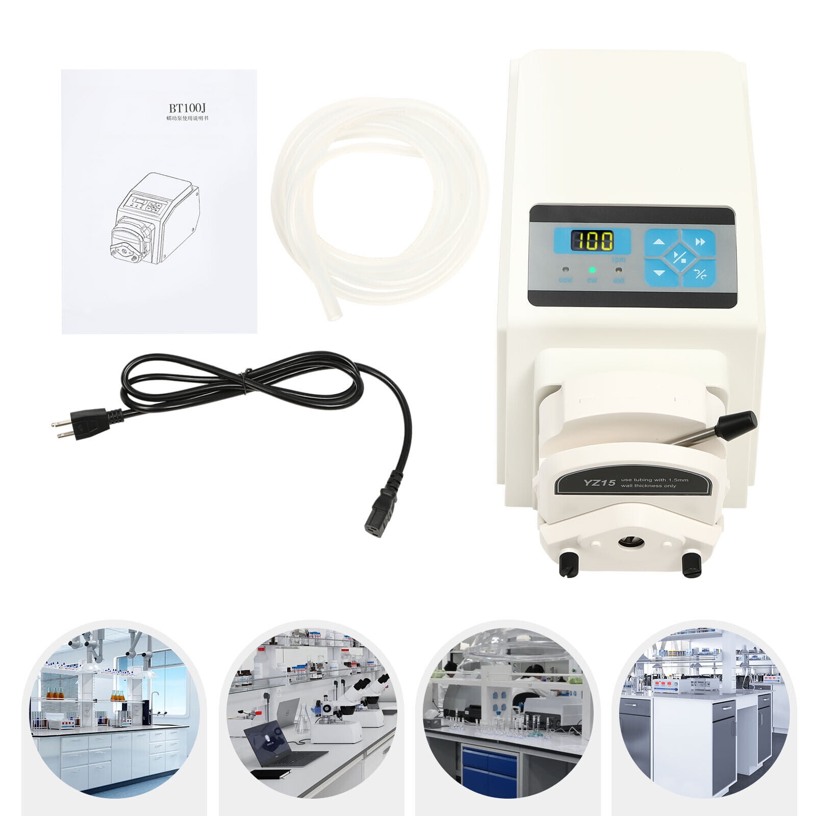 Miumaeov Industrial Variable Speed Liquid Metering Pump High Precision Peristaltic Pump with 13.1ft Tube