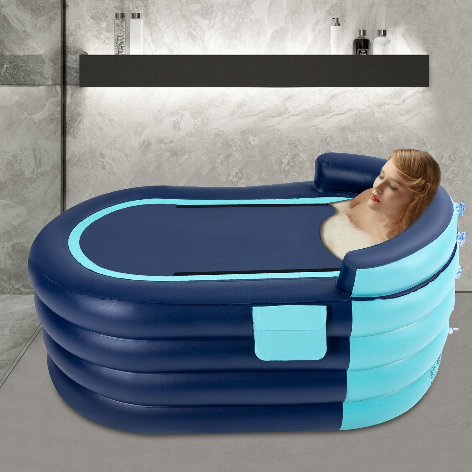 Miumaeov Inflatable Adult Bathtub with Electric Air Pump Foldable Blow Up Bath Tub for Indoor