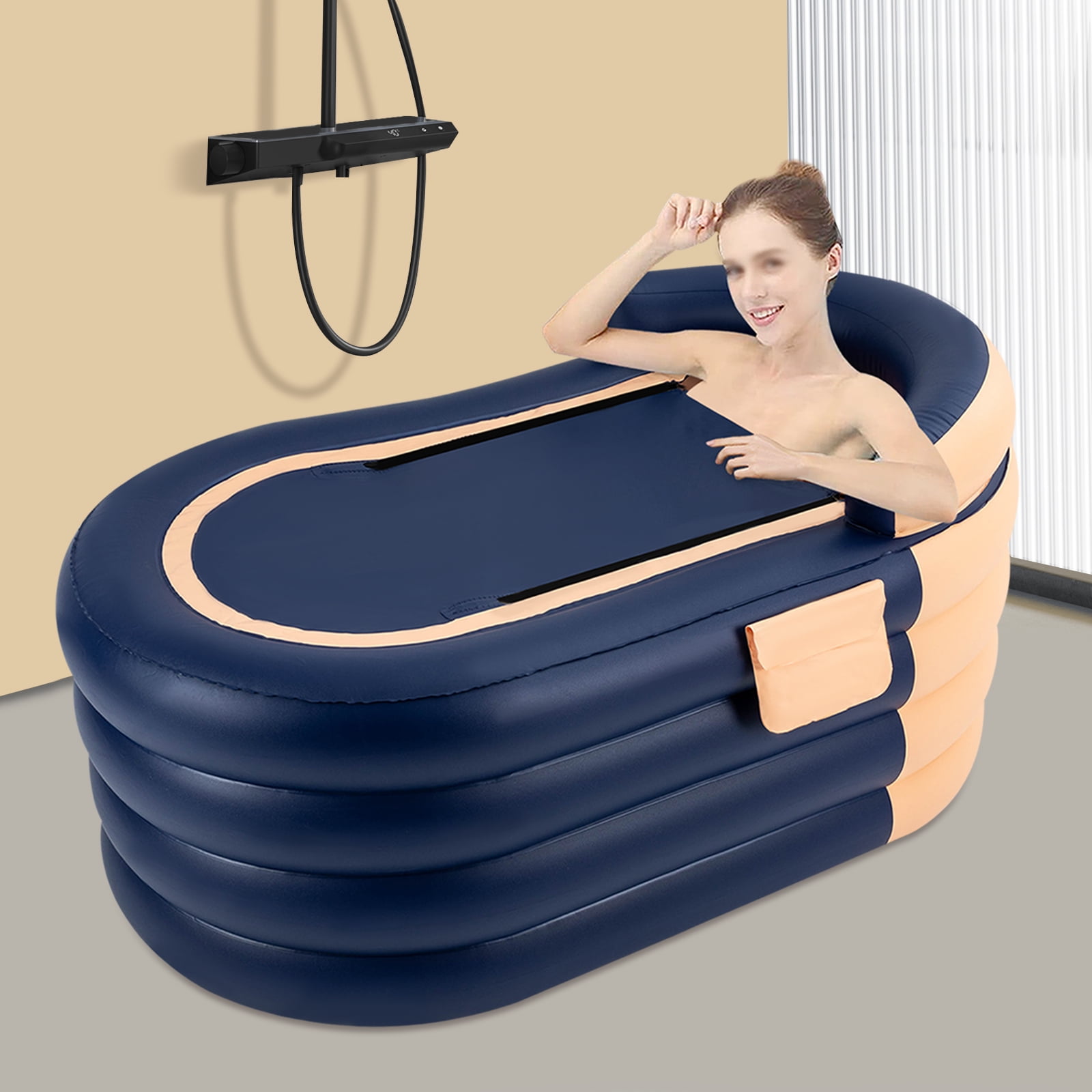 Miumaeov Inflatable Adult Bathtub with Wireless Electric Air Pump for Hot Water Bath & Ice Bath ...