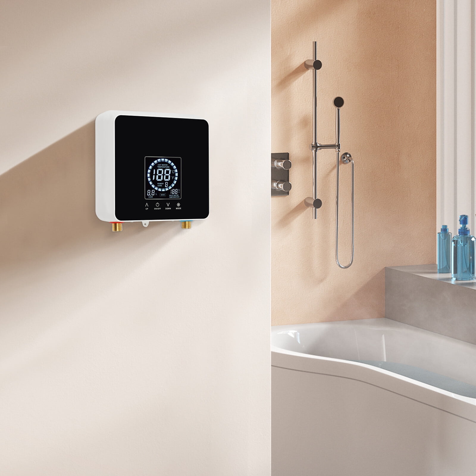 Miumaeov Instant Electric Water Heater Wall Mounted Water Heater with LED Display Touch & Remote Control