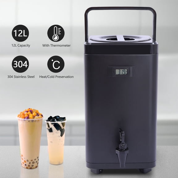 Miumaeov Insulated Beverage Dispenser 12L/3.17Gal Insulated Beverage Server Stainless Steel Insulated Thermal Hot and Cold Beverage Dispenser with Spigot for Tea Coffee Milk Juice