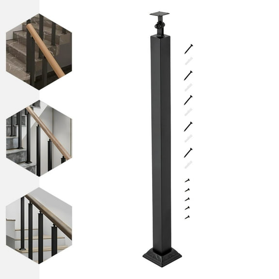 Miumaeov Iron Step Handrails Railing for 1-2 Step Handrail Indoor/Outdoor Deck Hand Rail