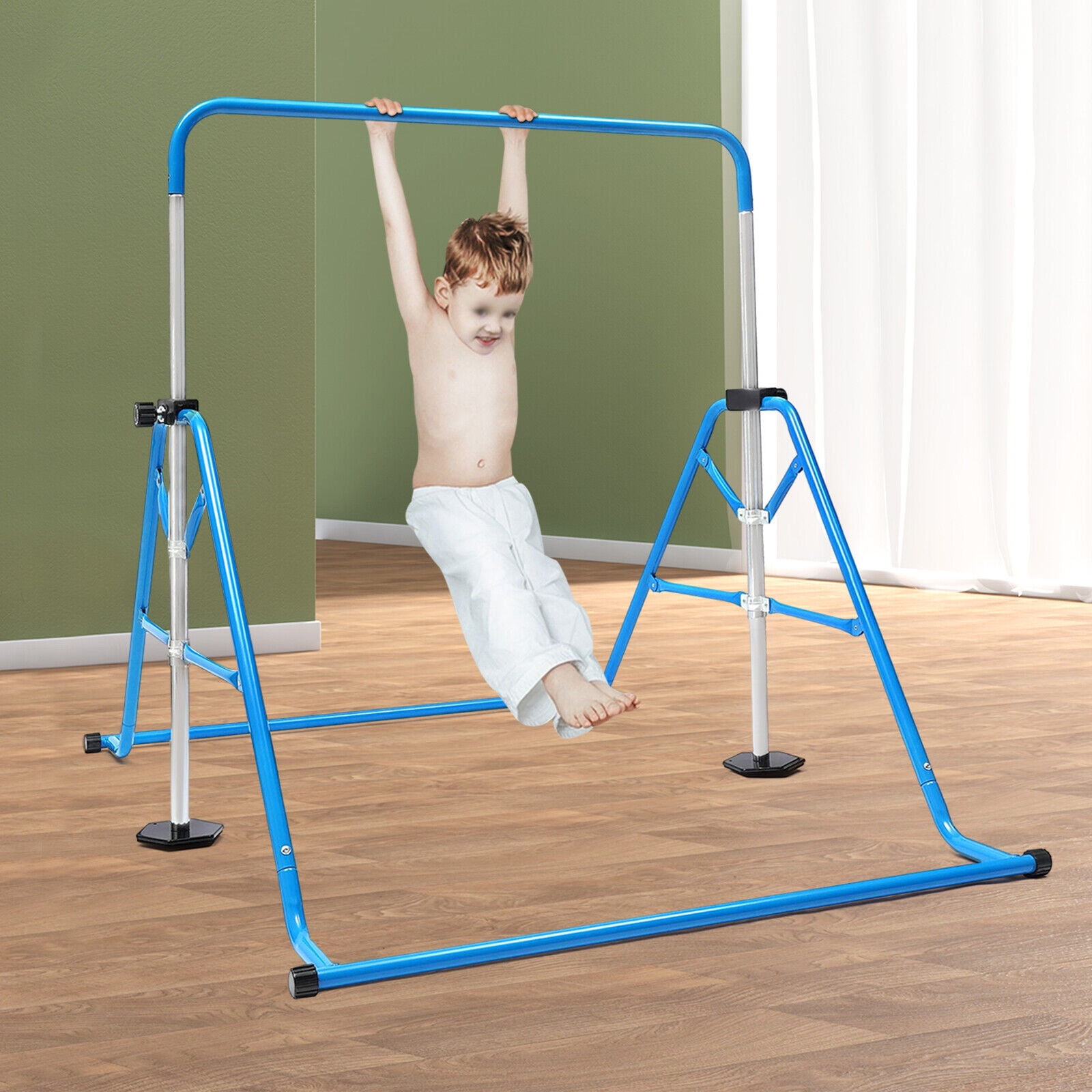 Miumaeov Kids Gymnastic Horizontal Bar 45.2761in Height Adjustable