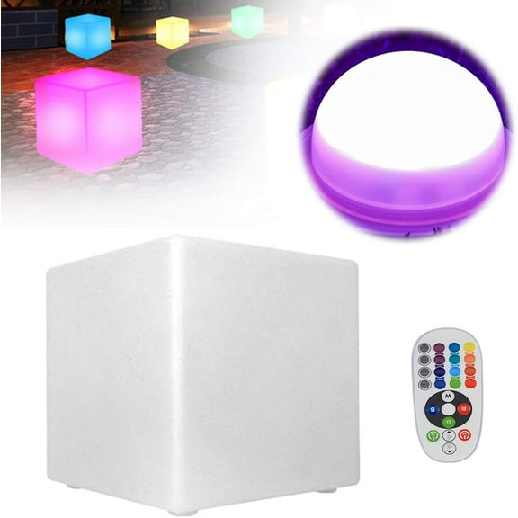 Miumaeov LED Cube Seat Rechargeable Waterproof RGB Adjustable Light Color 4 Light Modes