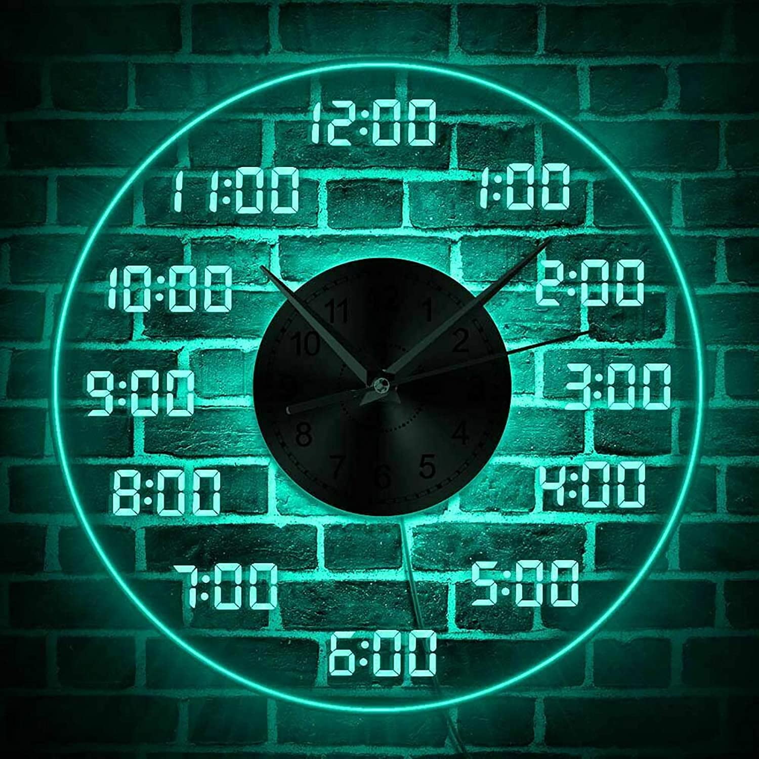 Miumaeov LED Lighted Wall Clock Mult Colors Transparent Acrylic Round ...