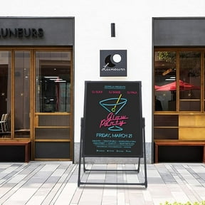 Miumaeov LED Message Writing Board Standing A-Frame Menu Sign Board Illuminated Erasable Lighted Chalkboard Sign Menu Board