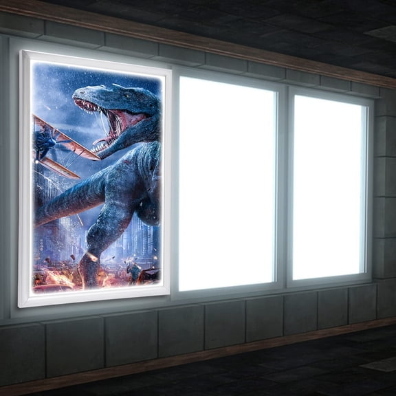 Miumaeov LED Movie Poster Frame 24x36 Inch, Light Up Picture Frame for Home Theater, Wall Mounted Backlit Display Sign for Cinema Room