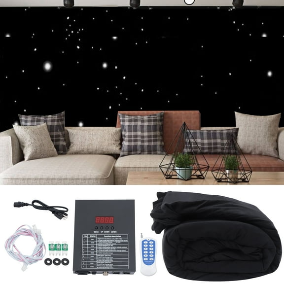 Miumaeov LED Stage Backdrop White LED Background RGBW LED Star Cloth DMX Control Star Curtain with Remote Control