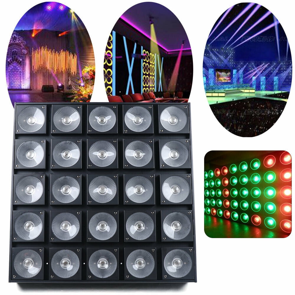 Miumaeov LED Stage Light 25Light 3 in 1 RGB Color Strobe Stage Disco DJ Light with Wash Beam Rotating Mode for Wedding Event Party Festival KTV Club