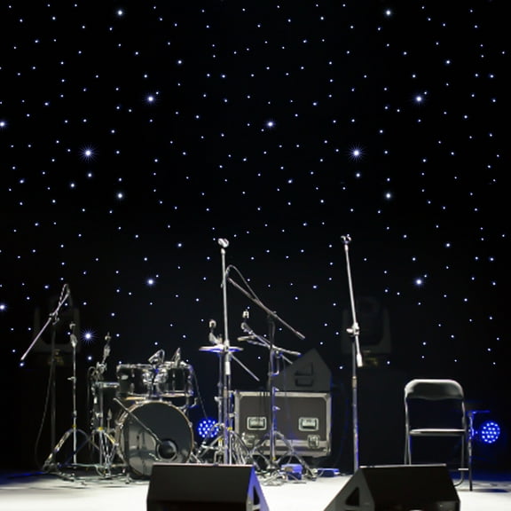 Miumaeov LED Stage Star Backdrop Foldable Drape Starry Sky Cloth Starlight Multicolour Velvet Background Curtain with Remote Controller for Wedding Christmas Party Show