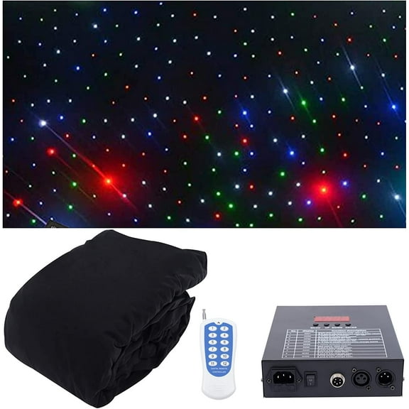 Miumaeov LED Stage Starry Sky Cloth Background Colorful Foldable Curtain Backdrops with Controller for Wedding Christmas Party Club Show Decoration 13 x 13ft