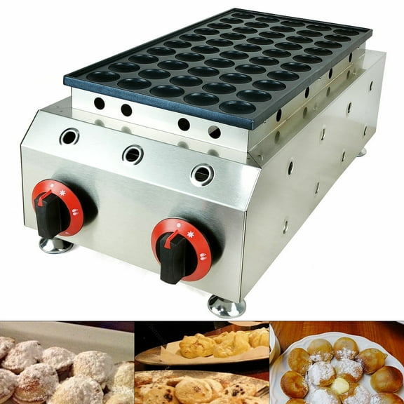 Miumaeov LPG Gas Waffle Maker Commercial Nostick Dutch Pancake Poffertjes Baker Machine (50 Pcs)