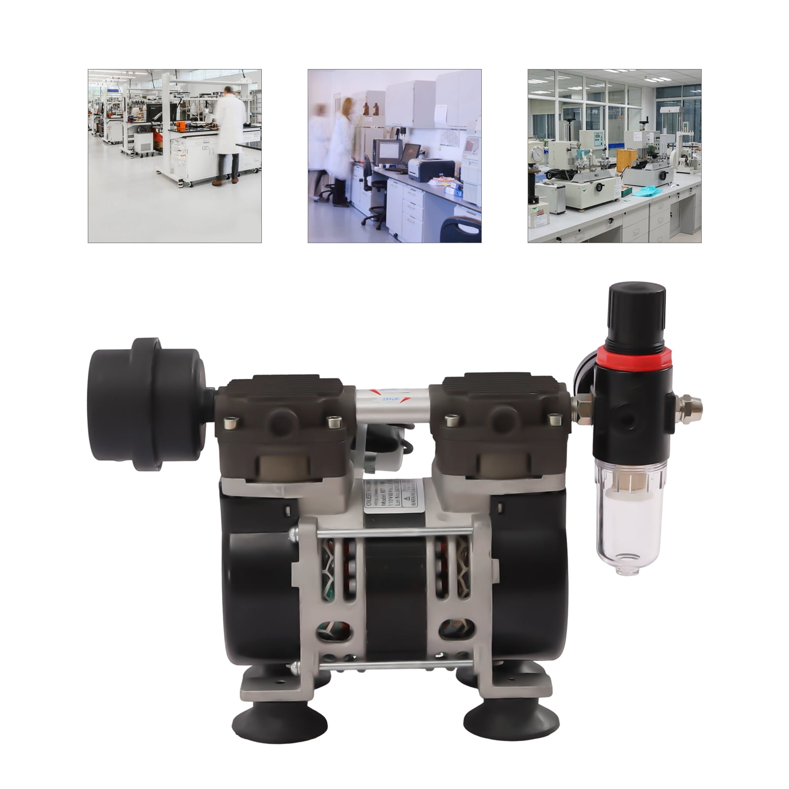 Miumaeov Lab Diaphragm Vacuum Pump, Oil Free Oilless Medical Pump, 95Kpa Air Pump with Air Filter (200W)