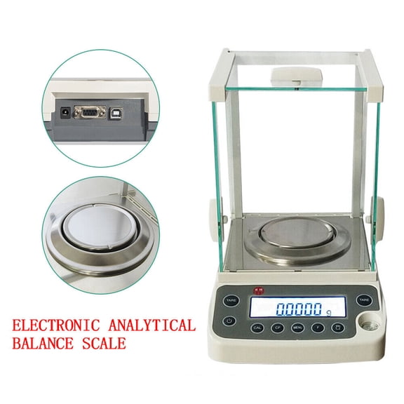 Miumaeov Lab Electronic Analytical Balance 0.1 mg 120x0.0001 Digital Precision Scale 110V W/AC Adapter