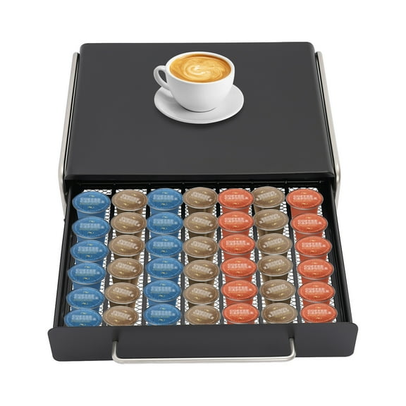 Miumaeov Large Size Coffee Pod Drawer Holder for K Cup 40 Pods with Sliding Basket Capsule Storage Organizer