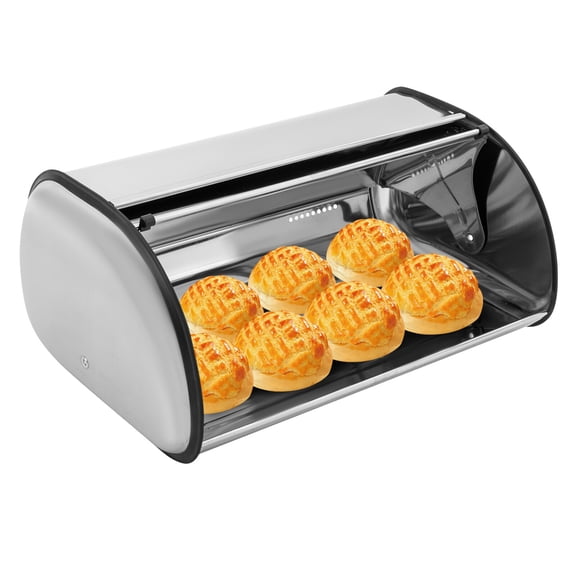Miumaeov Large Stainless Steel Bread Box Tabletop Kitchen Pastray Storage Bin Container with Lid 43.5*27*18cm