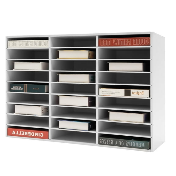 Miumaeov Literature Organizer, Desk File Sorter PVC Paper and Mail Document Storage Shelf for Home Office Classroom White