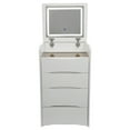 thumbnail image 1 of Miumaeov Makeup Vanity Table 3 Drawers Vanity Desk With Makeup Stool And Flip Top Lighted Mirror, 1 of 18