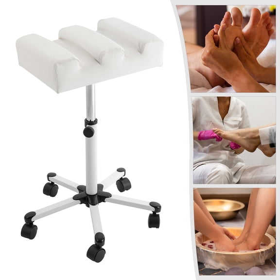 Miumaeov Manicure Foot Rest Rolling Pedicure Stool 19.69 -27.56in Adjustable Pedicure Stool w/ Wheels