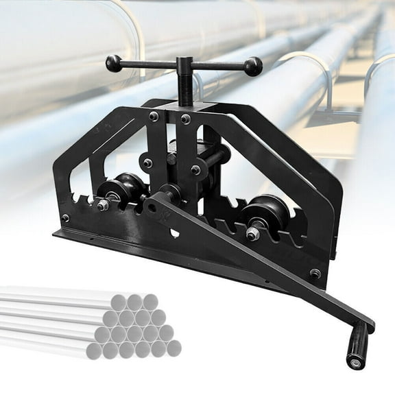 Miumaeov Manual Metal Tube Bender Machine 1.5" Round Roller Stretcher Shrinker Bench Bending Set Heavy Duty Pipe Bender Tubing Notcher Durable Working Tools TR-60 for Flats C Channel Square