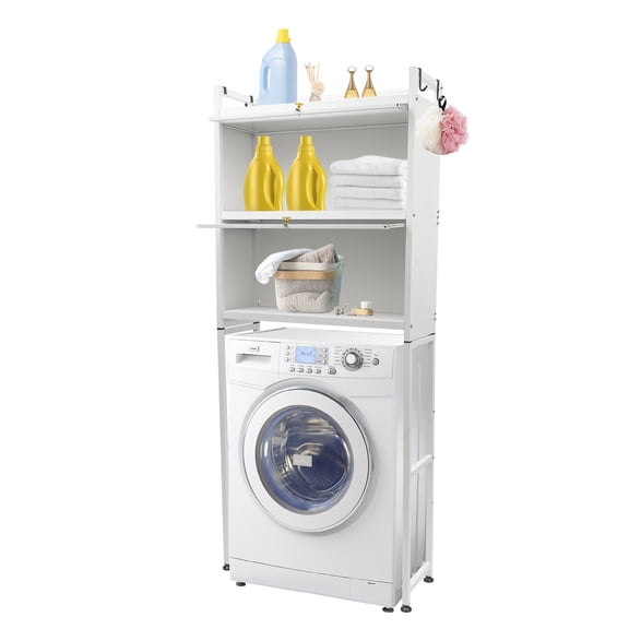 Miumaeov Metal 3-Tier Over Washing Machine Storage Rack Shelf Organizer Laundry Bathroom Space Saver