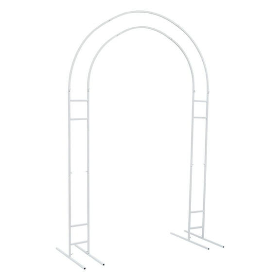 Miumaeov Metal Backdrop Stand, Double Tube Arch Balloon Backdrop Stand Garden Arbor Frame Stand for Wedding Birthday Party Background Decoration