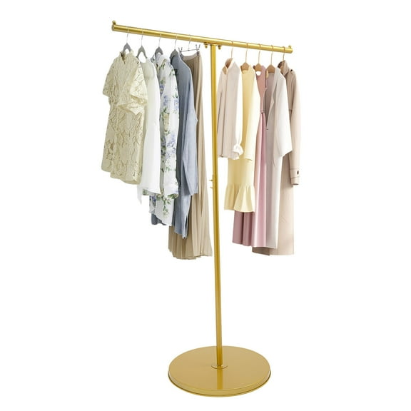 Miumaeov Metal Garment Hanger T-shaped Clothing Display Rack Closet Organizer Clothes Storage Stand