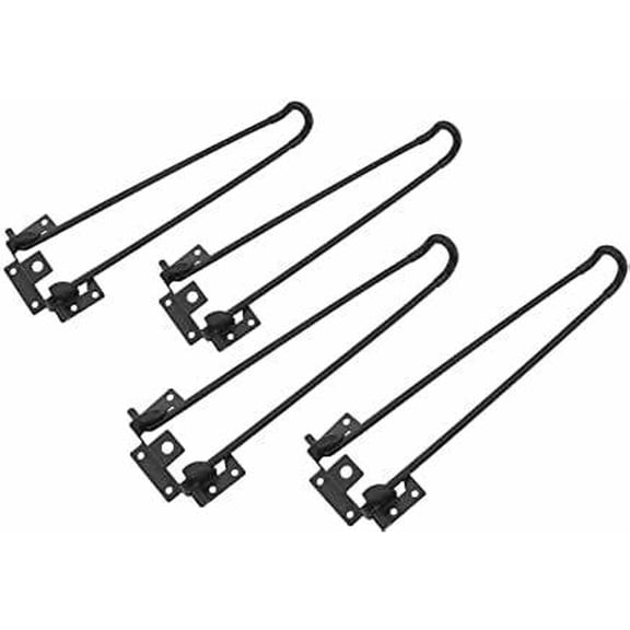 Miumaeov Metal Hairpin Legs Heavy Duty Foldable Furniture Legs for Nightstand Coffee Table Desk Black 28.5" x 3.5" 4pcs