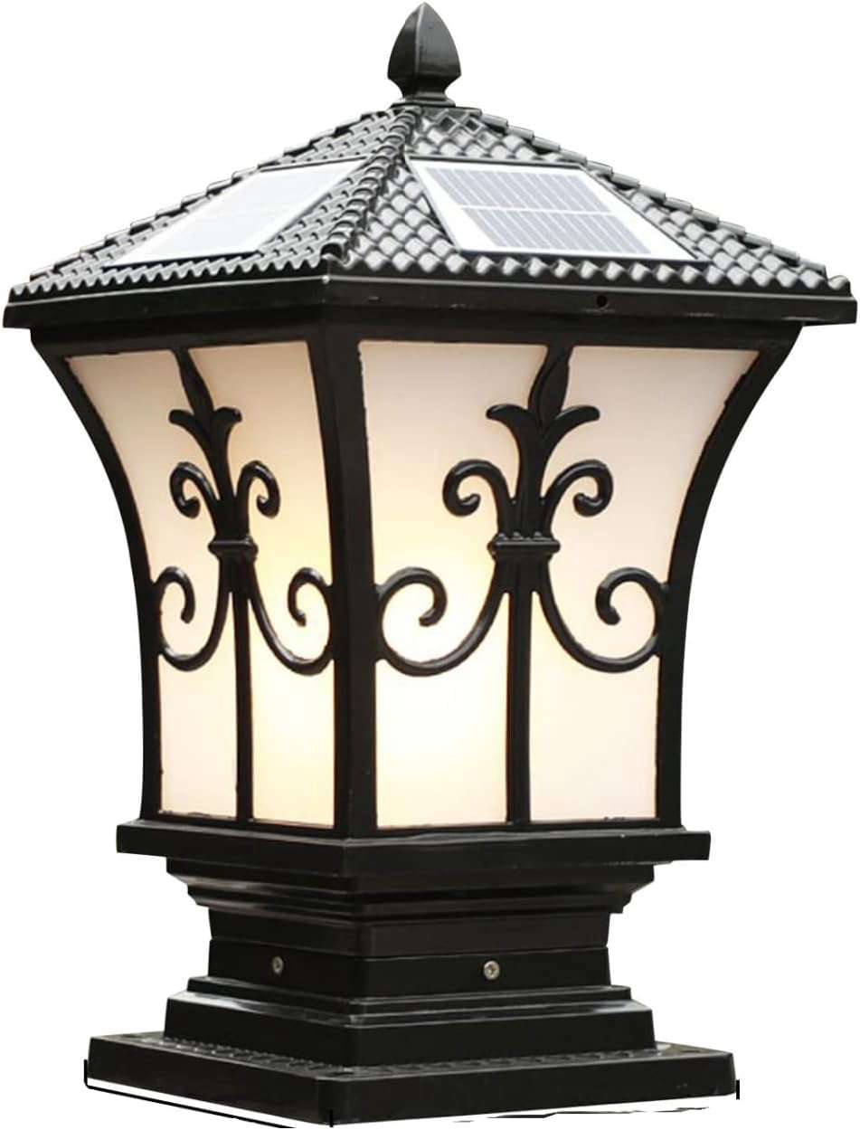 Metal Solar Light Posts Miumaeov Metal Solar Post Lights Outdoor, LED Post Light Yard Driveway ...