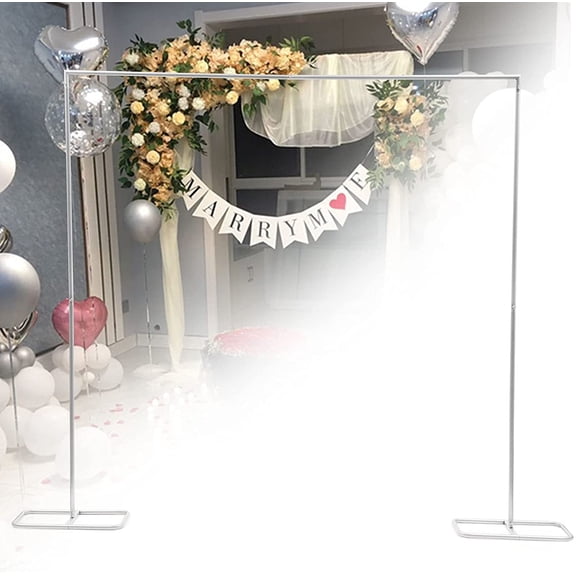 Miumaeov Metal Square Arch Kit, Wedding Arch Arbor, 2x2.1m Garden Arbor Entrance Arch Wedding Arch Stand for Wedding Birthday Party Supplies Decorations (White)