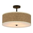 thumbnail image 1 of Miumaeov Mid Century Modern Ceiling Light Semi-Flush Mount Fixture ​Linen Chandelier for House Bedroom Hallway Living Room Bathroom Dining Kitchen, 1 of 13