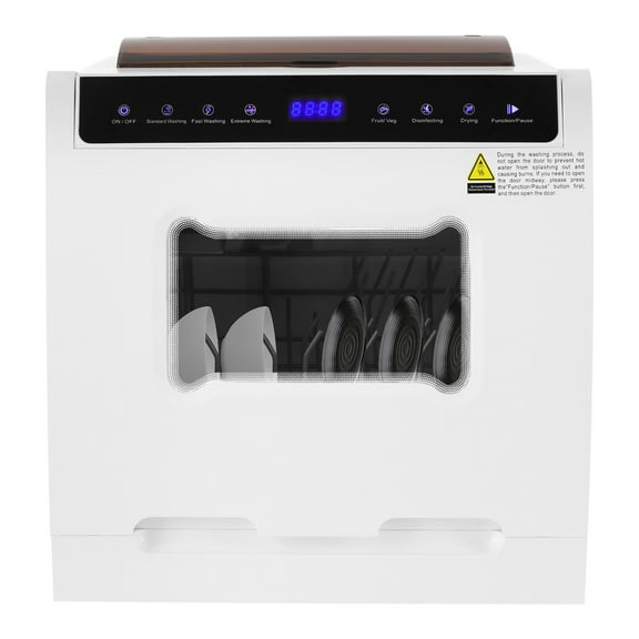 Miumaeov Mini Dishwasher Countertop Dishwasher Multifunctional Dish-washing Machine with 6 Washing Programs 1100W 110V