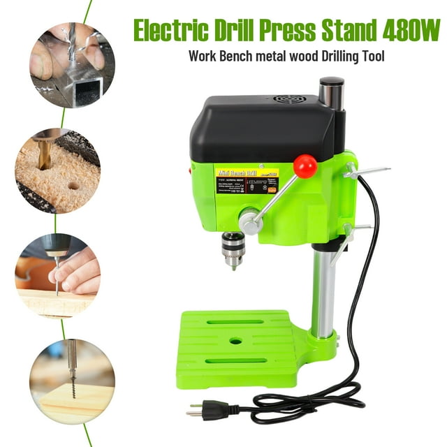 Miumaeov Mini Electric Bench Drill Press Stand Compact Portable Workbench Metal Drilling Repair