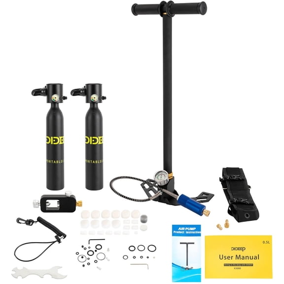 Mini Scuba Tank with Reusable Diving Tank Kit 0.5L Capacity Mini Scuba Diving Tanks Dive Portable Lungs for Diving