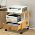 thumbnail image 1 of Miumaeov Mobile Printer Stand Holder Storage Shelves Rolling Cart with Wheels Two Layers with Drawers, 1 of 16