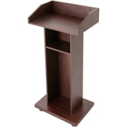 Miumaeov Mobile Wooden Podium Stand Teacher Lectern with Universal Wheels Portable Church Pulpit for Churches Conference Slope Design