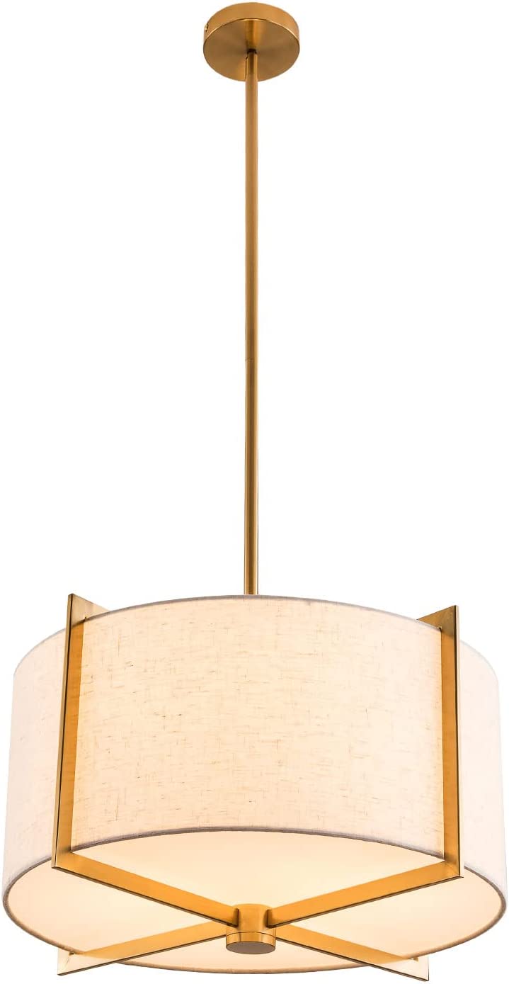 Miumaeov Modern 3 Light Retro Decoration Drum Pendant Chandelier for Living Room Bedroom