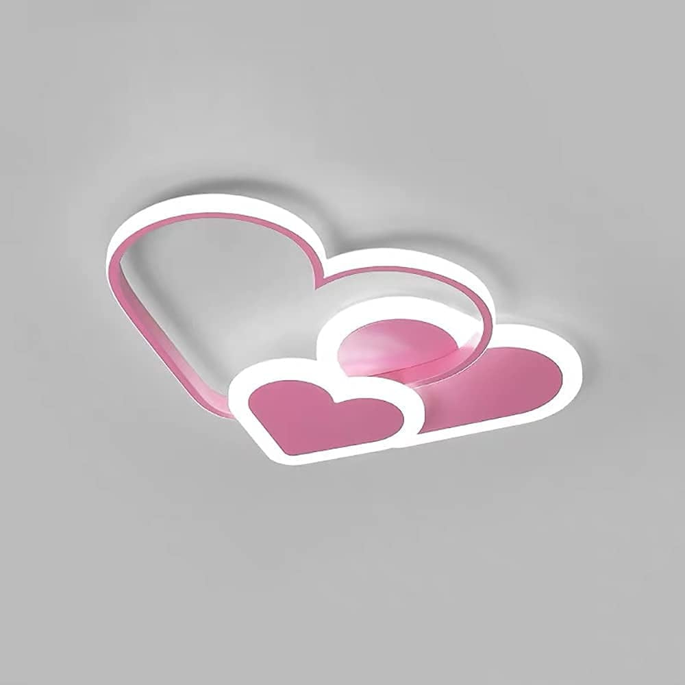 Miumaeov Modern Acrylic Ceiling Light Children's Room Love Close to Ceiling Light Fixture Bedroom White LED Flush Mount Ceiling Light Pink