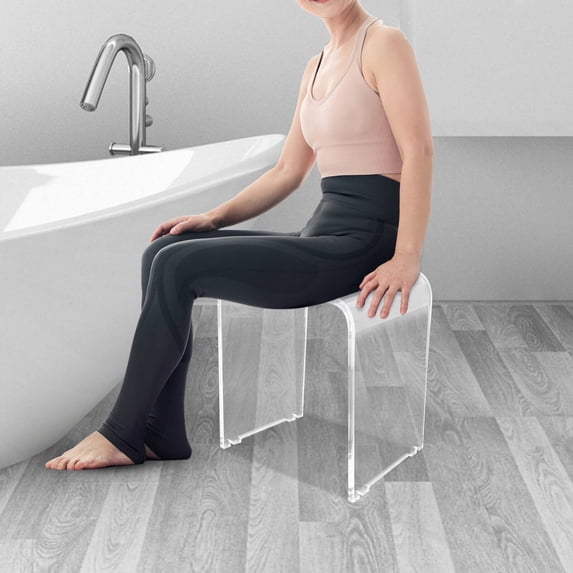 Miumaeov Modern Acrylic Shower Stool Waterproof U-shaped Backless Bench For Bath Highly