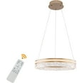 thumbnail image 1 of Miumaeov Modern Crystal Chandelier 19.7'' Ring Pendant Lighting Adjustable Hanging Ceiling Light 48W Dimmable LED Pendant Ceiling Light with Remote Gold Hanging Light Fixtures, 1 of 10