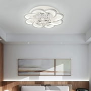 Miumaeov Modern LED Chandelier Fixture Acrylic Crystal Flush Mount Ceiling Lighting Flower Shape Close to Ceiling Lights for Living Room Dining Room Bedroom 52cm, Cool Light