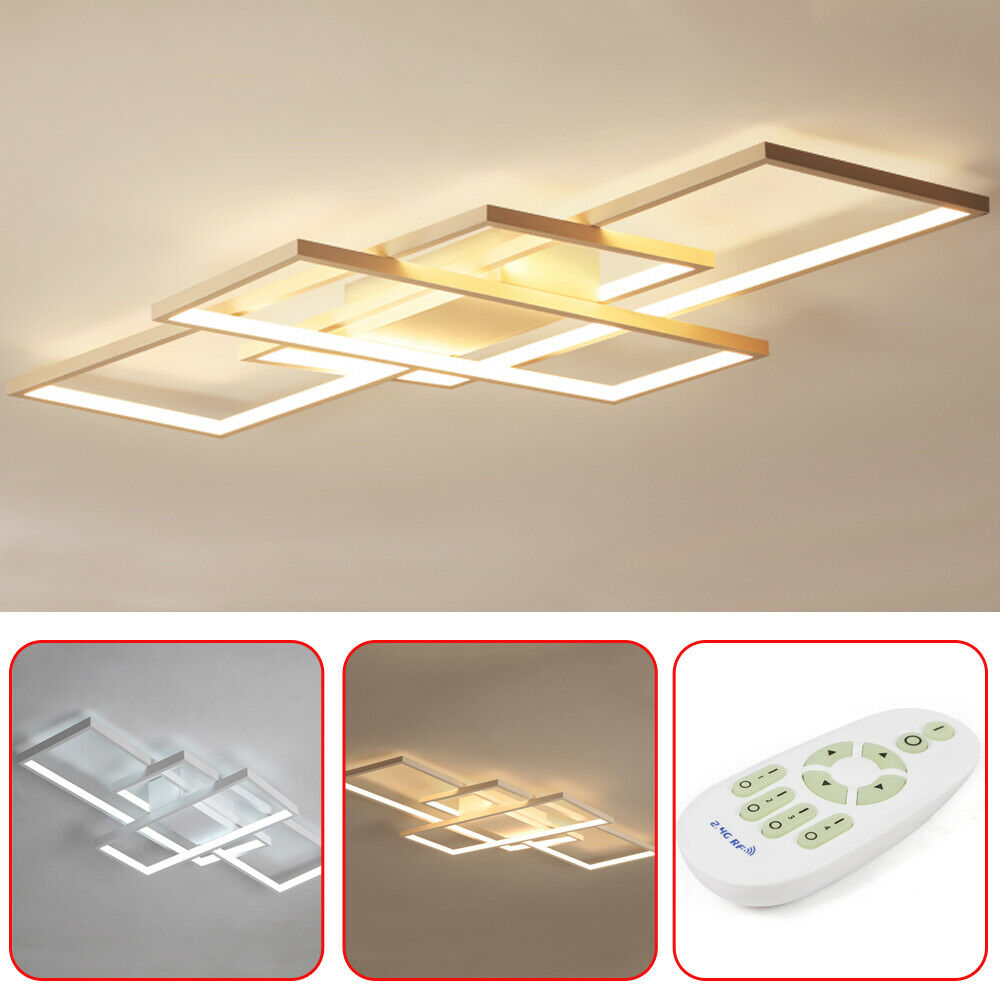 Miumaeov Modern LED Dimmable Ceiling Light Flush-Mount Acrylic Chandelier Pendant Lamp Fixture with Remote