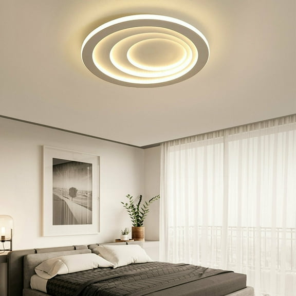 Miumaeov Modern LED Round Ceiling Light Flush Mount Chandelier Pendant Lamp Fixture For Living Room Bedroom