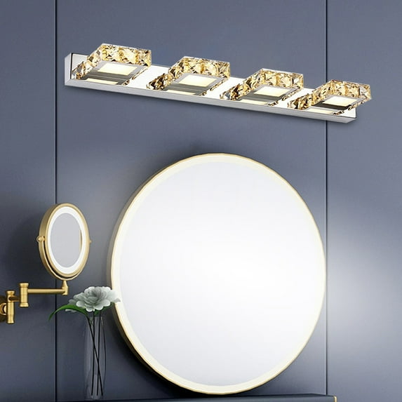 Miumaeov Modern LED Vanity Light Fixtures Over Mirror LED Modern Crystal Toilet Wall Lamp Fixture
