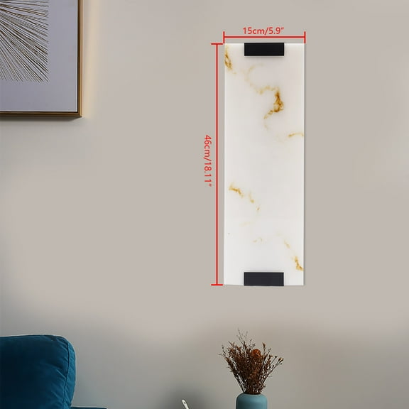 Miumaeov Modern Marble Wall Light Hand-Carved Alabaster Wall Sconce Lamp Wall Mount Lighting Fixture Decor for Bedroom Living Room