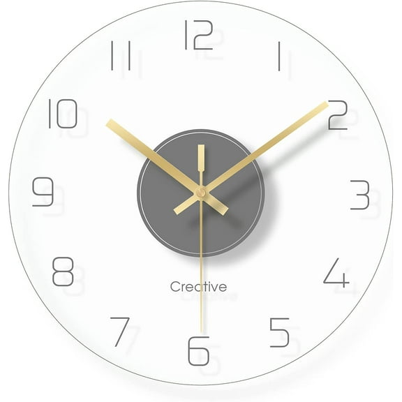 Miumaeov Modern Round Wall Clock Ultra-thin Transparent Decor Non Ticking Silent 11 Inch
