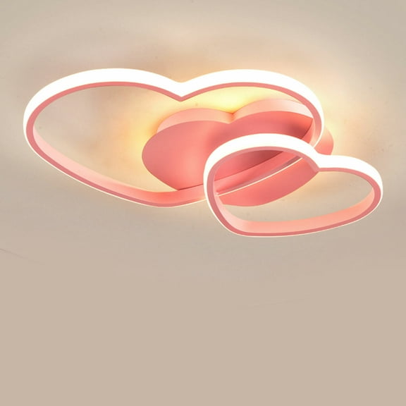 Miumaeov Morden LED Ceiling Light Heart-Shape Acrylic Pendant Lamp Bedroom Decor with Remote 42W