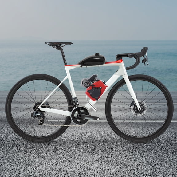 Miumaeov Motorized Bicycle Kit Bike Engine Kit Single Cylinder 53CC 4-Stroke Air-cooled System w/Double Chain Drive Fits normal 28 V frame bike and 26 ATV bike